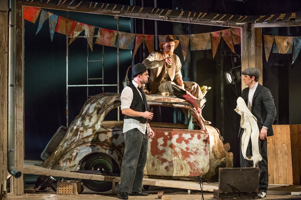 Delamaršs – Gints Andžāns, Robinsons – Mārtiņš Upenieks, Karls Rosmans – Edijs Zalaks // Foto – Gunārs Janaitis