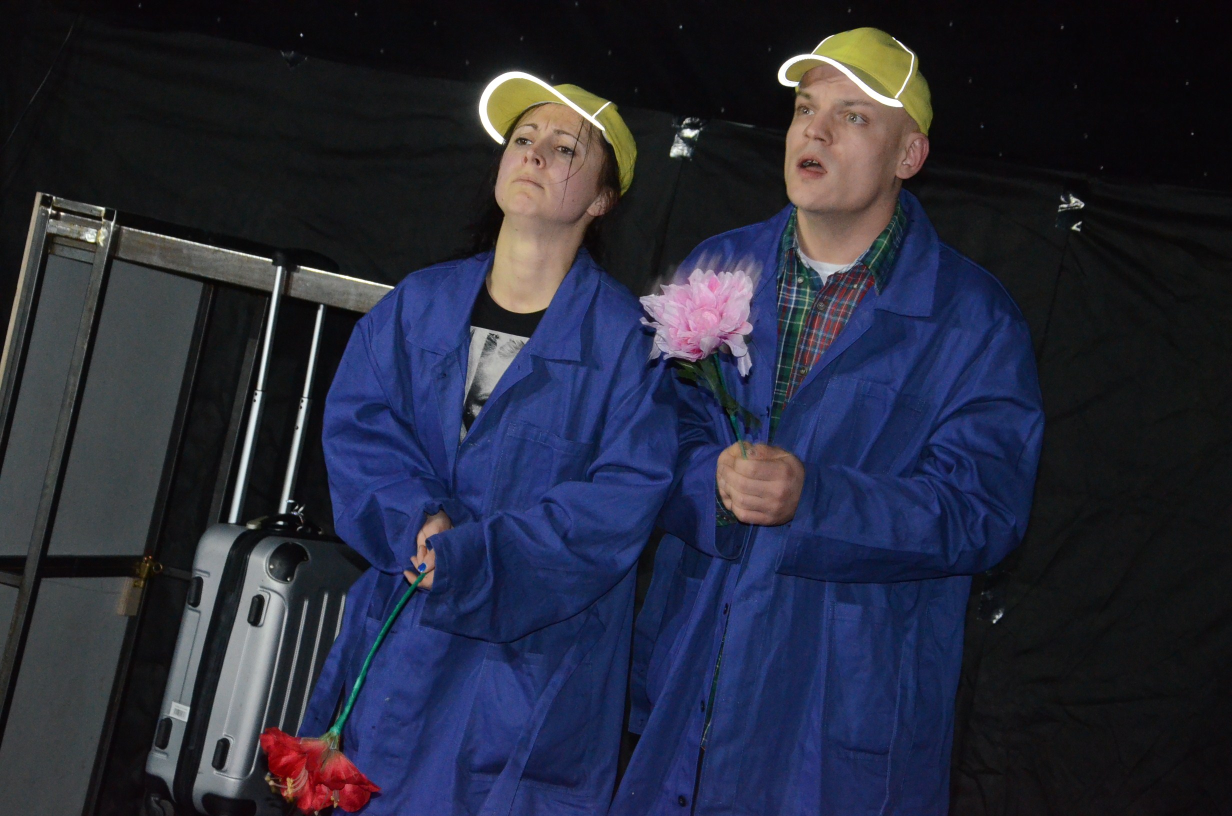 Anete Berķe un Kaspars Kārkliņš izrādē 