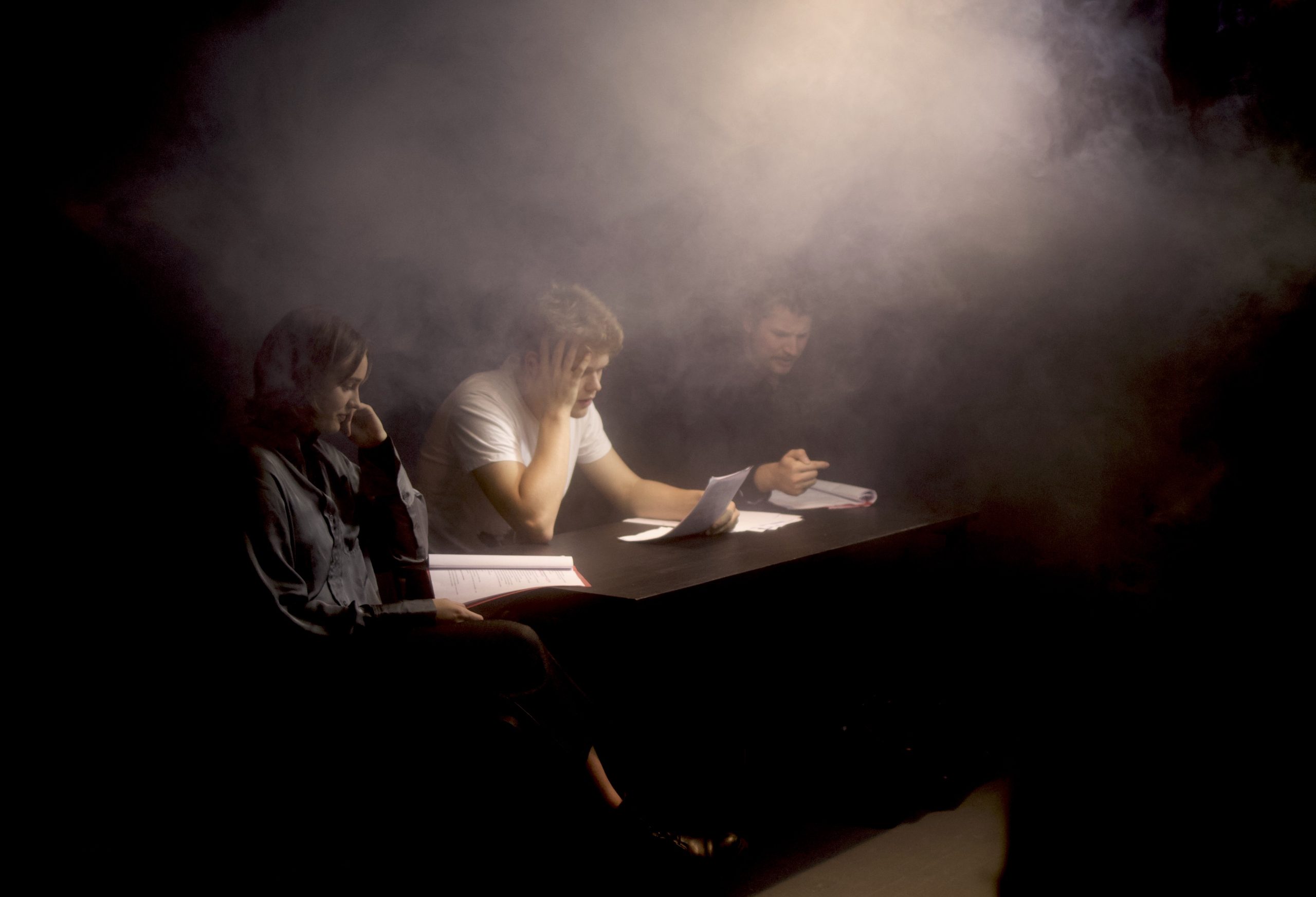 Skats no Jāņa Golubova lugas “Vecais, mūžīgi neaizmirstamais!” lasījuma (rež. Rodrigo Struka) // Foto – Natālija Jēkabsone