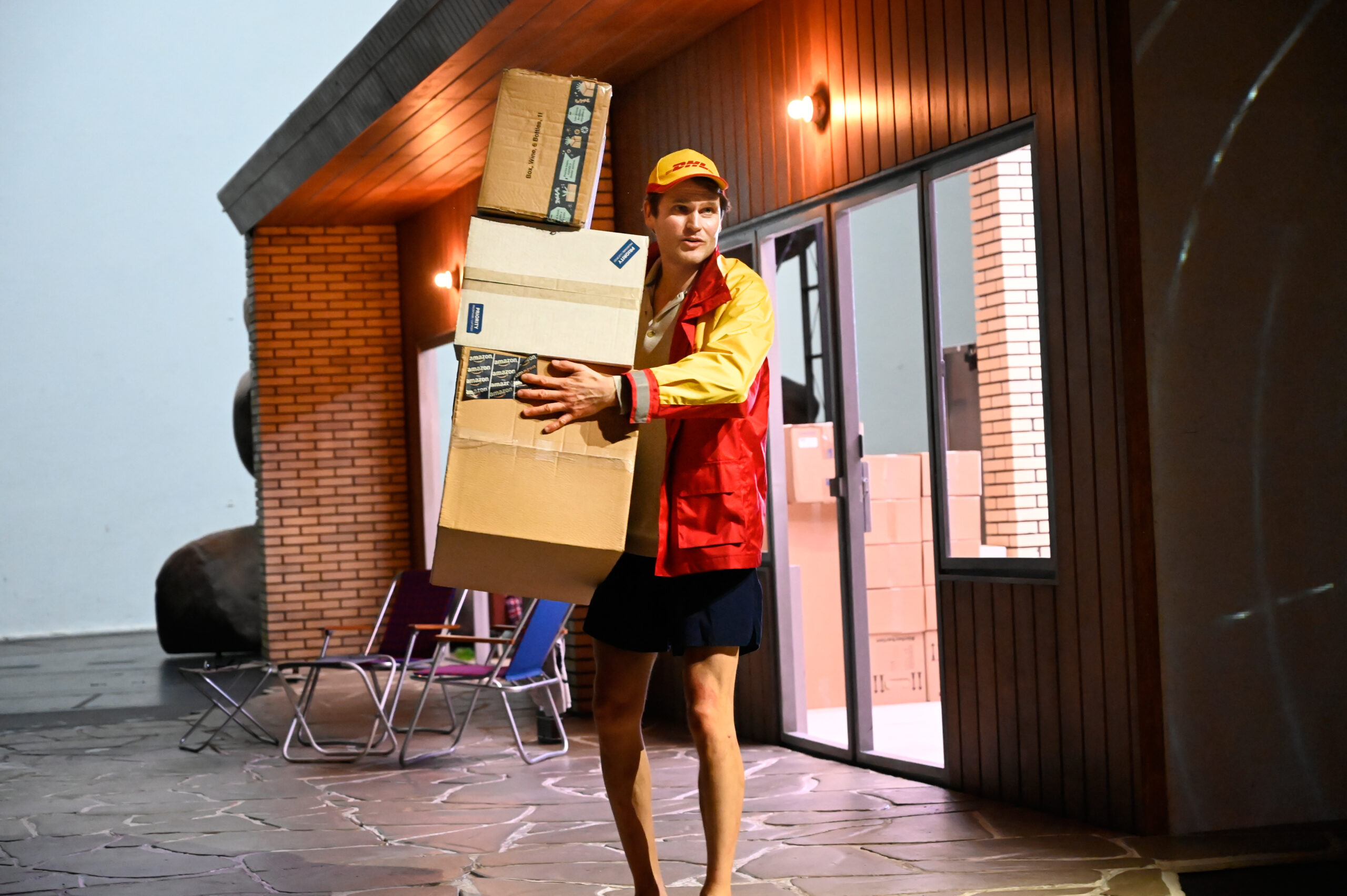 Skats no teātra Volksbühne izrādes 