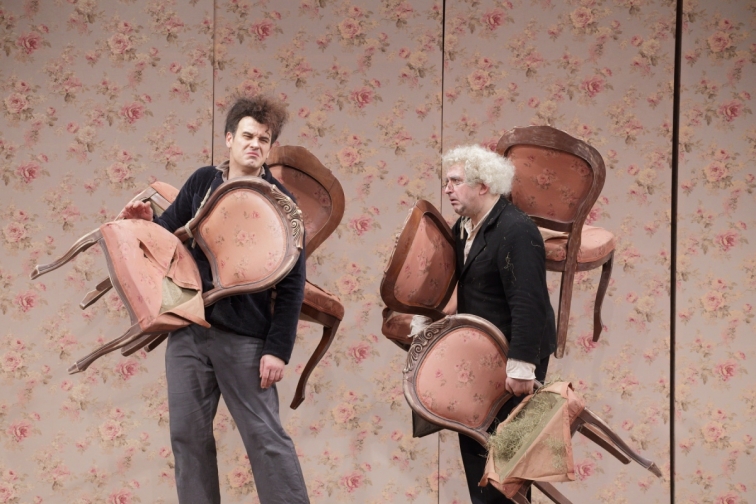 A. Keišs – Ostaps Benders, G. Āboliņš – Vorobjaņinovs JRT izrādē 