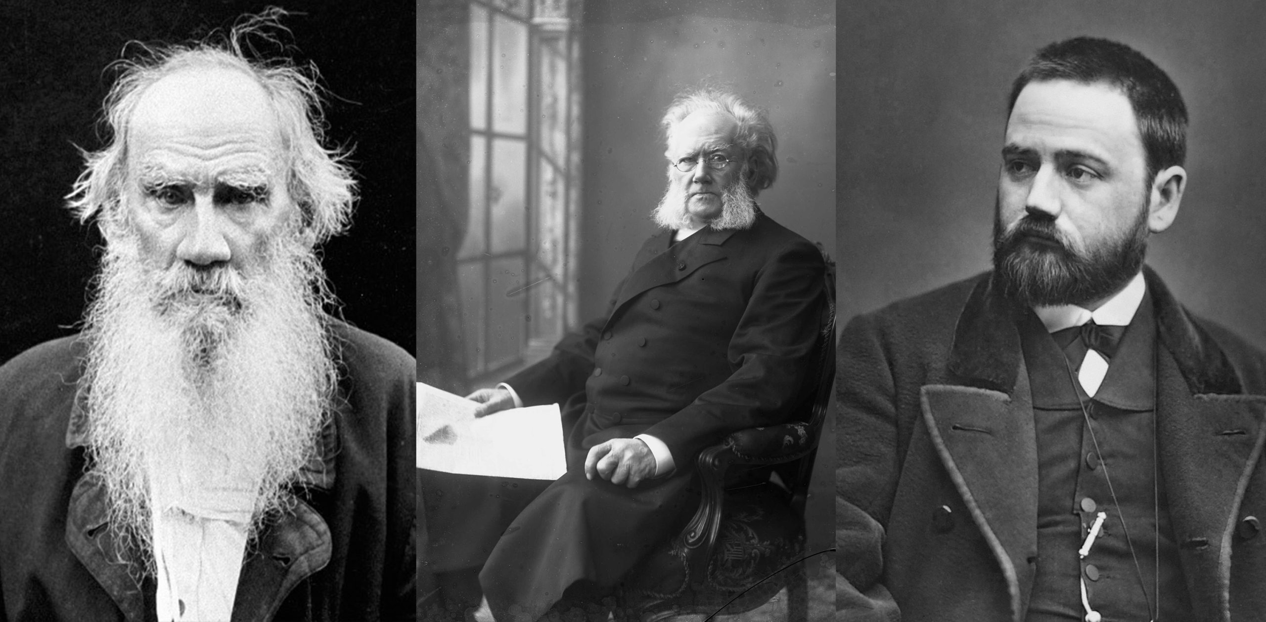 Ļevs Tolstojs. Henriks Ibsens. Emīls Zolā